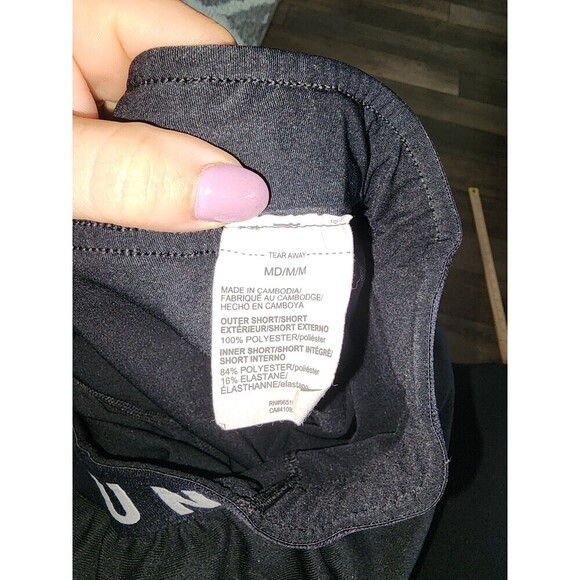 Under Armour Black Running Shorts With Cycling Shorts Attached Size Med - Picture 5 of 7